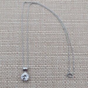 18 Inches Sterling Silver 9mm Round Cubic Zirconia Gem Necklace A4218